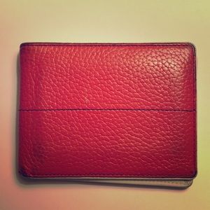 Red leather wallet